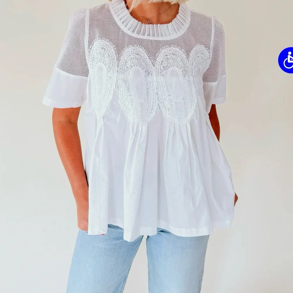 🌺Fate brand White Lace Women's Top🌺🌺 - Picture 1 of 3